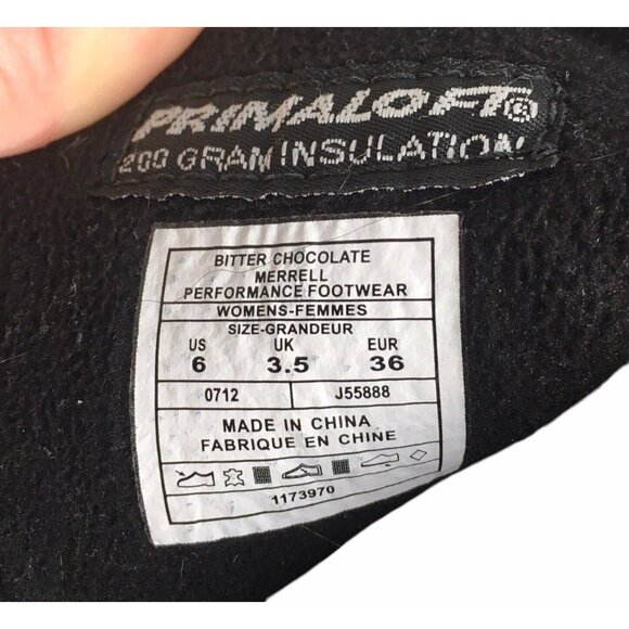 Merrell Nikita Winter Boots Womens 6 Brown Leather Primaloft Waterproof Hiking - Picture 11 of 13